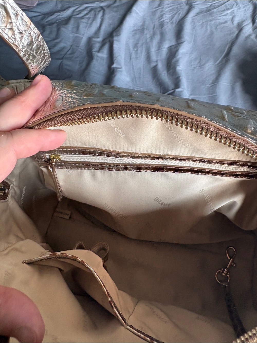 Brahmin Marissa Bronze/Gold/Silver Satchel - Picture 10 of 14